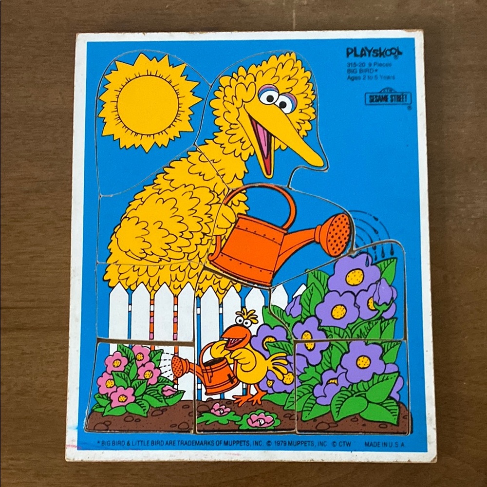 Sesame Street 1979 Big Bird Wood Puzzle - Moppets - Playskool